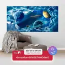 Фотообои флизелиновые Первое ателье 200x100 см Планеты в космических облаках pw93906-2