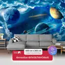 Фотообои флизелиновые Первое ателье 400x200 см Планеты в космических облаках pw93906-4