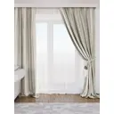 Штора на шторной ленте широкие полосы 200x250 см цвет зеленый