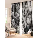 Комплект штор на шторной ленте блэкаут Helga Черно-белый город 150x260 см цвет серый