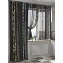 Штора на шторной ленте Helga Мирневит 240x150 см цвет черный