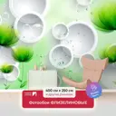 Фотообои флизелиновые Первое ателье 400x250 см Зеленые цветы с кругами pw95833-4