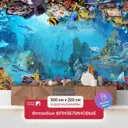 Фотообои флизелиновые Первое ателье 300x220 см Подводный коралловый мир с затонувшем кораблем pw94523-3