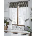 Штора на шторной ленте для кухни Helga Литоринс 180x150 см цвет серый