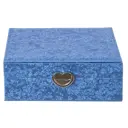 Шкатулка 785552 металл и ПВХ цвет синий