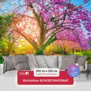 Фотообои флизелиновые Первое ателье 300x205 см Разноцветное дерево pw95126-3