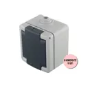 Розетка накладная Aling-conel Armor 2711.1А Н10 с заземлением цвет серый/графитовый набор 10 шт.