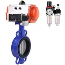 Затвор Dn.ru D050-11046 Ду200 Ру16 с пневмоприводом фланцевый чугун