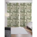 Штора Joyarty "Ветки хвои" на шторной ленте 265x145 цвет зеленый