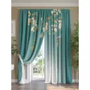 Комплект штор на шторной ленте блэкаут Helga Микиалис 220x280 см цвет бирюзовый
