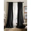Комплект штор на шторной ленте AT Home Латойн 150x290 см цвет черный