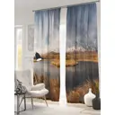 Штора на шторной ленте AT Home Альпийская осень 150x260 см цвет голубой