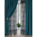 Комплект штор на шторной ленте AT Home Белисси 150x260 см цвет бирюзовый