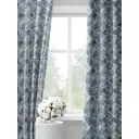 Комплект штор на шторной ленте Decoracion Пальмовые листья 145x275 см цвет синий серый