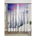 Комплект штор на шторной ленте AT Home Ели в снегу 150x280 см цвет разноцветный