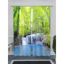 Комплект штор на шторной ленте AT Home Руфабго 150x260 см цвет черный