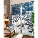 Комплект штор на шторной ленте AT Home Зимняя деревушка 150x260 см цвет разноцветный