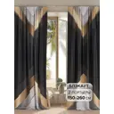 Комплект штор на шторной ленте At Home Аменвел 150x260 см цвет белый/желтый/черный
