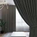 Штора на шторной ленте Одежда Окон Канвас 500x250 см цвет тёмно-серый