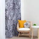 Штора на шторной ленте блэкаут Этель Tropical vibes 145x260 см цвет серый