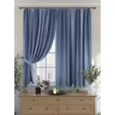 Штора на шторной ленте для кухни Helga Арентис 150x180 см цвет синий