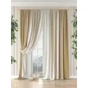 Штора на шторной ленте Helga Скарис 440x320 см цвет бежевый