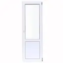 Балконная дверь ПВХ VEKA одностворчатая 2100x700 мм (ВxШ) правая поворотно-откидная двуxкамерный стеклопакет белый/темный дуб