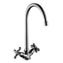 Смеситель для кухни Rossinka silvermix H02-72 поворотный излив 16.5 см цвет хром