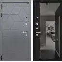 Входная дверь Labirintdoors Космо 205x88см левый цвет черный кварц/графит софт с зеркалом