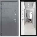 Входная дверь Labirintdoors Космо 205x96см левый цвет белый софт/графит софт с зеркалом