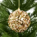 Елочное украшение Шар с золотистыми блестками Christmas ø8 см цвет золотой