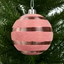 Елочное украшение Шар с узором Christmas ø7.8 см пластик цвет розовый