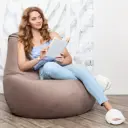 Мягкое кресло-мешок Mypuff b_474 XXXL Стандарт, большой велюр, бежевый