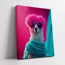 Картина в раме Симфония "Альпака в бирюзовом шарфе" 50x40 см