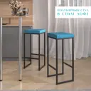 Барный стул Letta Frame 35.6x81.1x33.6 велюр цвет голубой