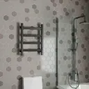 Полотенцесушитель электрический профильный Bauedge Hotel Veer DB-0124 400x600 мм 90 Вт лесенка цвет черный матовый