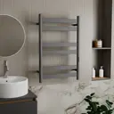 Полотенцесушитель электрический профильный Bauedge Mix Gun Grey DB-0128 500x800 мм 130 Вт лесенка цвет серый металлик