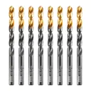 Сверло спиральное по металлу HSS Denzel Golden Tip 717219 8x140 мм, 8 шт