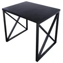 Кухонный стол квадратный со столешницей Solarius loft 100x80 см и черными металлическими крестообразными ножками Массив сосны цвет черный