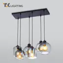 Светильник потолочный со стеклянными плафонами TK Lighting 2554 Sintra 6 ламп 24 м² цвет графит
