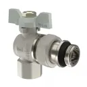 Кран шаровой угловой V&G Valogin VG-104501 PN25 1/2" НР-ВР латунь ручка бабочка