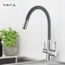 Смеситель для кухни Smz 73SMZFAU поворотный излив 36 см цвет серый