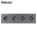 Розетка четверная встраиваемая Dealuxx R30423 с заземлением цвет серый