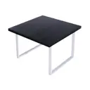 Журнальный столик квадратный Solarius Loft 70x70x50 см черный с белыми ножками