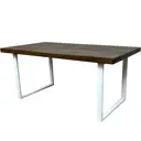 Журнальный столик прямоугольный Solarius Loft 60x80x50 см коричневый с белыми ножками