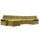 Диван Лига Диванов Лига-035 121446L 323x100x186 см вельвет цвет желтый