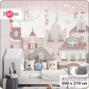 Фотообои флизелиновые Barton wall 3d Детские Домики Котята 300x270 см K30403-P