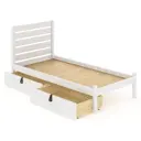 Кровать односпальная Solarius Классика 90x101x210 см 2 выкатных ящика сосна со сплошным основанием и высокой спинкой цвет белый