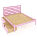 Кровать двуспальная Solarius Классика 160x101x210 см 2 выкатных ящика сосна со сплошным основанием и высокой спинкой цвет розовый