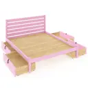 Кровать двуспальная Solarius Классика 130x101x210 см 4 выкатных ящика сосна со сплошным основанием и высокой спинкой цвет розовый